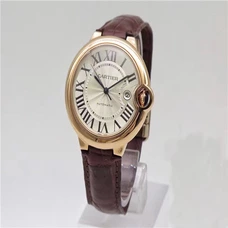 V6 1:1 Cartier Ballon Bleu Series  W6900651 Watch 42.1Mm 18K Rose Gold   Brown Leather Band Steel Band Automatic  Mechanical Noob Factory Perfect Version CA-006