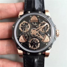 Antoine Preziuso,Sapphire Lid-Shaped Glass,45Mm, With Imported Changed Automatic Winding Movement Imported 316L Fine Steel  Material Case ,Tourbillon Word,Original Deploy Buckle, Cowhide ANT-001