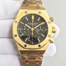 Audemars Piguet 26320Ba.Oo.1220Ba.02 Series Royal Oak 41Mm，Men'S Watch，Plating With 18K Gold Asia7750 Changed Calibre 2385Full-Automatic Chronograph Mechanical Movement， Fine Steel Band AP-013