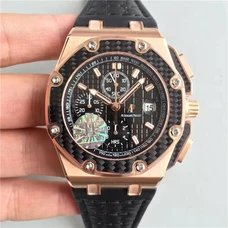 Highest-Imitated Audemars Piguet Watch， 1:1 Audemars Piguet Royal Oak Offshore Series 26290 Ro.Oo.A001Ve.01 Watch ， Complex Function Mechanical Watch，18K Rose Gold ，Jf Factory Competitive Products Topest Quality AP-041