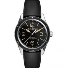  1:1  Bell & Ross Vintage Series Br 123 Sport Heritage Watch Topest Version Black  Dial Super Luminous Black Leather Band Men'S Watch  BR-002
