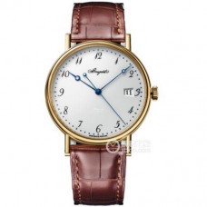  Supreme Imitation High Quality，Breguet Classical Series 5177Ba/29/9V6。2892 Automatic Mechanical Movement, Men'S Watch Leisure Business Leather Band Watch，Ultra-Thin Leather Band Watch BRG-003