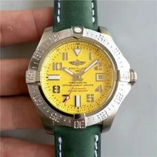 New Style Bretling Avenger Second Generation Deep Diving Sea Wolf Series With Imported 2836 Movement，Bezel And Screw Disassembled，Thickening Glass 1：1 Original Engraved ,45 Mm， Fine Steel Green Cowhide Band Men'S Watch BRT-018