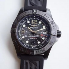 High-Imitation Breitling Rubber Watch 1:1 Breitling Superocean Series  Black Steel Case - Black Dial -Diver Pro Deep Diving  Rubber Band Watch，2824 Automatic  Mechanical Movement Engraved ，44 Mm ，Complete Black Steel Men'S Watch  BRT-023 