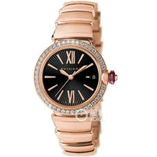 Top Grade 1:1 Engraved Bulgari Lvcea Particular Bracelet-Chained Women Watch ，18K Rose Gold-Interval Band ，Many Styles，33Mm， Mechanical Movement，Both Are Watch And Bracelet，Good-Looking And Pratical，Nymph Accompanied BVL-005