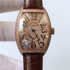 Competitive Products Fm Franck Muller Men'S Watch，Size:39.5X46.5, 1:1 Exquisitely Engraved，All Setting With High-Quality Rhinestones，Vacuum Plating With 18K Rose Gold Fine Steel Case FM-006