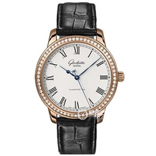 Supremely Imitated 1:1 Glashütte Original Quintessentials Series 1-39-59-01-15-04 Watch ，Automatic Mechanical Movement，White Dial 18K Rose Gold With Diamonds， Fashionable Women Watch GLA-006
