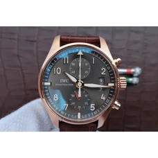 1：1 High-Imitation IWC Watch Pilot'S Watches Series IW387803 Pilot Stopwatch Timing ,Fine Steel Plating With Rose Gold Dial 3878, Grey Dial 7750 Automatic Movement