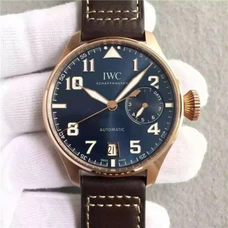 1:1 High-Imitation IWC IW500909Philip，46mm Diameter, Stylish Men Executive , Power Reserve Displayed At 3 O'Clock，18K Rose Gold Plating With Gold ，Ice Blue Luminous ！1:1 Original 521111 Automatic Mechanical Movement，Leather Band， Men'S Watch