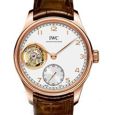  Replica IWC Portuguese Regulator Tourbillon IW546302 18K Gold Plated Noob Factory V6F 1:1 Best Edition, 43MM, Rose Gold, White Dial, Brown Leather Strap, SWISS Real IWC Tourbillon Automatic Movement IW-070