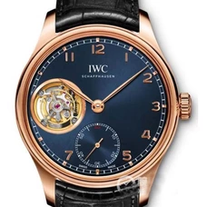 Replica IWC Portuguese Regulateur Tourbillon IW5446 Noob Factory V6F 1:1 Best Edition, 42MM, Rose Gold, White Dial, Brown Leather Strap, SWISS Real IWC Tourbillon Automatic Movement  IW-071