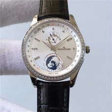 2017 Jaeger-Lecoultre  Setting With Diamonds   New Style  Jaeger-Lecoultre Series （Master）Newest Concept Rotatable Earth Hot Listed, Adopting Autonomous Cal.898A Movement Size 41*11Mm White Dial White Case Setting With Diamonds JAE-002