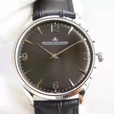 Jaeger-Lecoultre Ultra-Thin White Case Black Dial Men'S Watch Supreme Imitated Jaeger-Lecoultre  Q1348420 Watch ,1:1  Original Breaking Mould From Cal.849 Hand-Wind Original Mechanical Watch, Leather Watch,Transparent Case Back Men'S Watch JAE-015