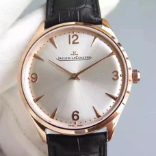 Jaeger-Lecoultre Ultra-Thin Gold Case Watch, 1:1 Jaeger-Lecoultre Q1348420 Watch   Original Breaking Mould From Cal.849 Hand-Wind Original Mechanical Watch, Leather Watchtransparent Case Back,Men'S Watch JAE-016