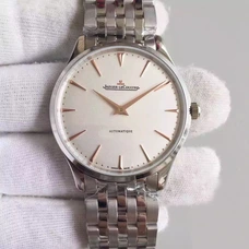  1:1 Ultra-Thin Mechanical Men'S Watch ， Supreme Imitated Jaeger-Lecoultre Series Q1338421 White Dial，1:1 Imported Full-Automatic Movement，Fine Steel Band Men'S Watch Business Watch JAE-026