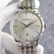 Ultra-Thin Mechanical Calendar Watch， Supreme Imitated Jaeger-Lecoultre Series Q1288420 White Dial，1:1 Imported Full-Automatic Movement，Fine Steel Band Men'S Watch Business Watch  JAE-027