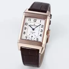 Jaeger-Lecoultre New Style Reversible Watch，Supremely Imitated Engraved Reverso Series Q3802520 Watch，Reversible Case Back，1:1 Supreme Imitated Aa Switzerland  Original Imported Movement，18K Rose Gold，Fine Steel Men'S Watch JAE-038 