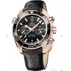 45.5Mm High-Imitation  Omega Seamaster232.63.46 Seamaster Automatic Movement High-Imitation Seamaster18K Rose Gold Dial Leather Band Watch Supreme Blue Luminous Kw V6 Factory Supreme Quality  OMG-009