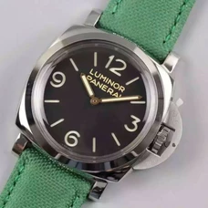 Panerai Pam 606 Hongkong Limited Version,Fluorescent Green Band，P3000 Double Springs Hand Wind Movement，Fine Steel Case， Transparent Case Back，Men's Watch，Leather Band！PAM-068