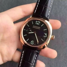 Panerai Pam 378，P.999Hand Wind Movement,42 mm,Men's Watch，Transparent Case Back，60 Hours，Fine Steel Case Rolled 18K Rose Gold，Sapphire Crystal Glass，Cowhide Band，Transparent Case Back， Water Resistent 100 Meters,PAM-082