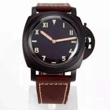 Panerai Pam629.Signature Crown Supporting Bridge，47mm 1950 Case，Black Dlc，Retro Arched Glass，P.3000 Movement ，Long-Lasting 3 Days Power，Imported Cowhide Band，Supreme Men's Watch,PAM-085