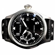 47mm parnis black dial date adjust ST 2555 Folding clasp movement automatic mens watch PA-010