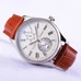 43mm Parnis Classical Power reserve Seagull 2542 White Dial Watch Brown Strap PA-045