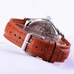 43mm Parnis Classical Power reserve Seagull 2542 White Dial Watch Brown Strap PA-045