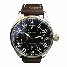 44mm parnis black dial ST 3600 hand winding 6497 mechanical mens watch PA-007