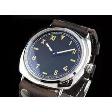 New 47mm Parnis Polished Silver Case Hand Winding Yellow Number Men's Watch PA-022