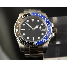 Parnis 40mm Black Dial Sapphire Glass deployment Automatic GMT mens Watch PA-028