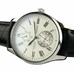 Parnis Watch Silver Dial Power Reserve Automatic Mechanical Black Leather Mens Wrist Watch PA-054