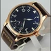 Parnis 43mm black dial gold case hand winding 6498 movement mens watch PA-073
