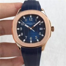 High-Imitated Patek Philippe Aquanaut Series 5167R Mechanical Watch,Engraved 324 Movement，Blue Dial Rose Gold Case With Cuttable Blue Rubber Band，Original Buckle，40mm Ultra Thick Business Watch For Men And Women，Supreme Quality