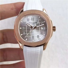 High-Imitated Patek Philippe Mechanical Watch，Aquanaut Series 5167R,The Most Stainable Engraved 324 Movement，White Grid Dial Rose Gold Case，1:1 Break The Mould Cuttable Rubber Band，The Same Supreme Imitated Watch For Men And Women，Hongkong Noob Factory