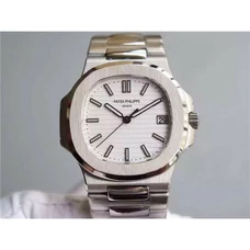 Ultra-High Imitation 1:1 Patek Philippe Pp Watch Nautilus/Patek Phillippe Nautilus 5711 White Dial Steel Case Men's Watch Mechanical Noob Surperior Product V3 Version