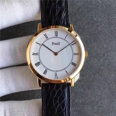 Piaget Newest Ultra-Thin Men'S Watch,Really Accomplished Original 1:1 Altiplano Series Ultra-Thinmen'S Watch Automatic Mechanical Watch   Watch, Diameter 40 Thickness Is Merely 7.8，Roman Word White/Gold Case，Ultra-Thin Men'S Watch Business Watch PIA-016
