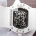 High-Imitated Richard Mille，Rm Hollow-Carved Huge Men'S Watch，Complete White Ceramics Mechanical，Rubber Band，Perspective Mechanical Movement!Super Cool Watch RM-001