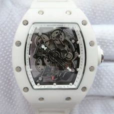 High-Imitated Richard Mille Watch, 1:1  Richard Mille Rm Square Men'S Watch，Complete White Ceramics Mechanical ，Silica Gel Band，Full-Automatic Mechanical Movement RM-002