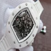 High-Imitated Richard Mille Watch, 1:1  Richard Mille Rm Square Men'S Watch，Complete White Ceramics Mechanical ，Silica Gel Band，Full-Automatic Mechanical Movement RM-002