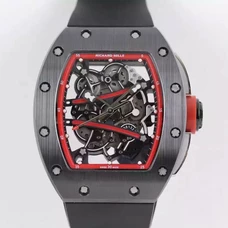 High-Imitated Richard Mille Watch，Richard Mille Rm Hollow-Carved Series ,Complete Black Ceramics，Rubber Band，Perspective Mechanical Movement,The Material Of Case Adopting Tzp RM-003