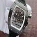 Super Cool High-Imitated Stylish Men Characteristic Watch，High-Imitated Richard Mille Watch ，Richard Mille Rm  Hollow-Carved Series ,Complete Black Rubber Band，Perspective Mechanical Movement RM-005