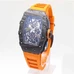 Kv New Product 2017 Newest Richard Mille Rm 35-02 Bright Orange, Adopting Carbon Fiber Material 1:1 As The Original Products Do, Imported Seiko Automatic Movement, Hollow-Carved Designed Glass, Pure Rubber Band RM-016