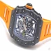 Kv New Product 2017 Newest Richard Mille Rm 35-02 Bright Orange, Adopting Carbon Fiber Material 1:1 As The Original Products Do, Imported Seiko Automatic Movement, Hollow-Carved Designed Glass, Pure Rubber Band RM-016