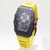 Kv New Product, Carbon Fiber, Watch 2017 Newest Richard Mille Rm35-02 Yellow Adopting Carbon Fiber Material 1:1 As The Original Products Do, Imported Seiko Automatic Movement, Hollow-Carved Glass RM-017