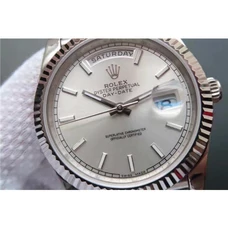 High-Imitated Rolex 1:1，Rolex Weekly Calendar Series 228239 Silver Dial Watch,Automatic，40 mm， Men's Watch，18K Platinum，Triangle Flute Bezel ,Fine Steel,Men's Watch