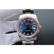 1:1 Rolex New Product Datejust Series 116234 Blue Dial Setting With Diamonds,Automatic，36 mm，18K Platinum/ Stainless Steel，Triangle Flute Bezel，Blue-Diamond Dial,Fine Steel, Women And Men Watch