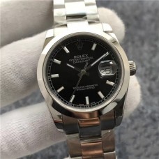 1:1 High-Imitated Rolexrolex 3A Rolex Datejust Series 116200-72600 Black Dial Watch, Engraved 3131 Movement，36 mm,Stainless Steel，Dome-Shaped Bezel，Rolex Neutral