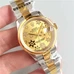 High-Imitated Rolex Women's Watch 1:1 Rolex Oyster Perpetual Datejust Women's Watch，Adopting Completely New Rolex Engraved 2235 Exclusive Movement ，31mm ，18K Gold，Golden Flower Pattern Dial，Appear Out Of The Blue