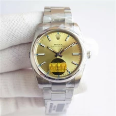 34mm Neutral Wrist Rolex 1:1 Watch High-Imitated Oyster Perpetual Series 114200-70190 Champagne Watch 1:1 Breaking Mould From Original Product Absolutely Invincible Texture Imported Automatic Movement，N Factory Perfert Product